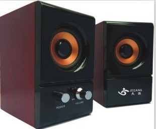 杰强930 USB2.0木质小音箱 通用电脑音箱的便携选择